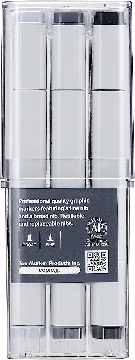 Copic Classic, Alcohol-based Markers, 12pc Set, Neutral Gray (Discontinued model: EAN 4511338002179) - Image 7